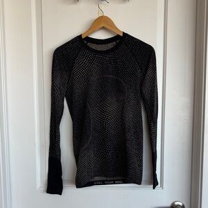 lululemon athletica Black Patterned Long Sleeve Top